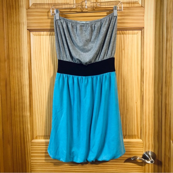 Maurices Dresses & Skirts - 💝 Maurices Grey and Blue Strapless Dress, Women Size Extra Small